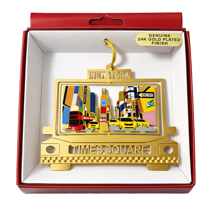 Times Square Taxi Ornament – New York (24K Gold-Plated Finish)