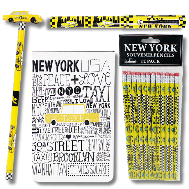 New York City Yellow Cab Taxi Souvenir Bundle (4-piece set) | New York Gift Box