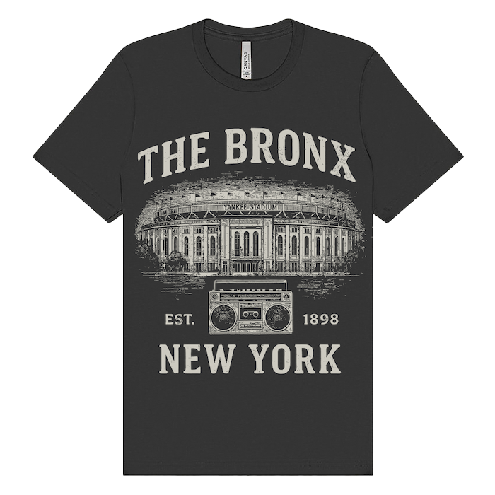 THE BRONX Vintage Dark Grey Tee - Five Boroughs Tribute Series (7 Sizes)