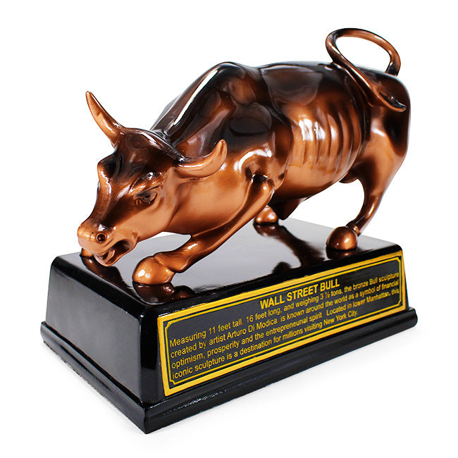 Wall Street Bull Statue Model w/ Base | Charging Bull Model Souvenir (4 Sizes)