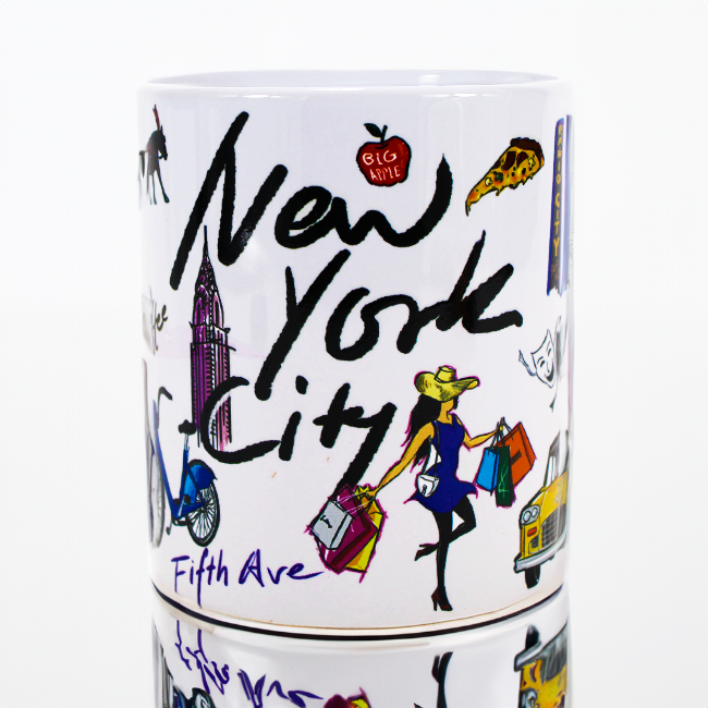 12oz. Artsy Icons of NYC Mug | New York Coffee Mug