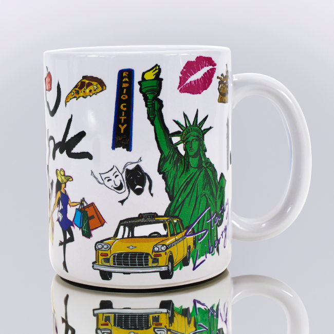 12oz. Artsy Icons of NYC Mug | New York Coffee Mug