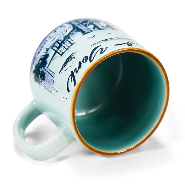 Sky Blue New York Skyline Etched Mug – 13oz Ceramic Cityscape Tribute