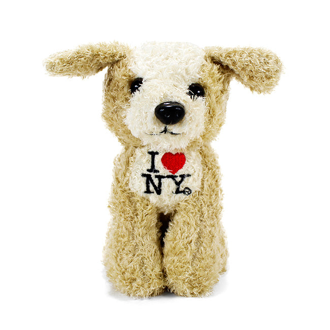 Heterochromatic Brown/White Terrier Dog Toy I Love NY Embroidered (3 Sizes)