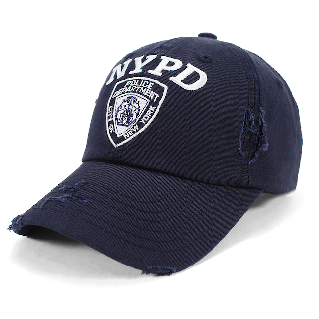 Distressed Navy NYPD Baseball Cap (Adjustable)