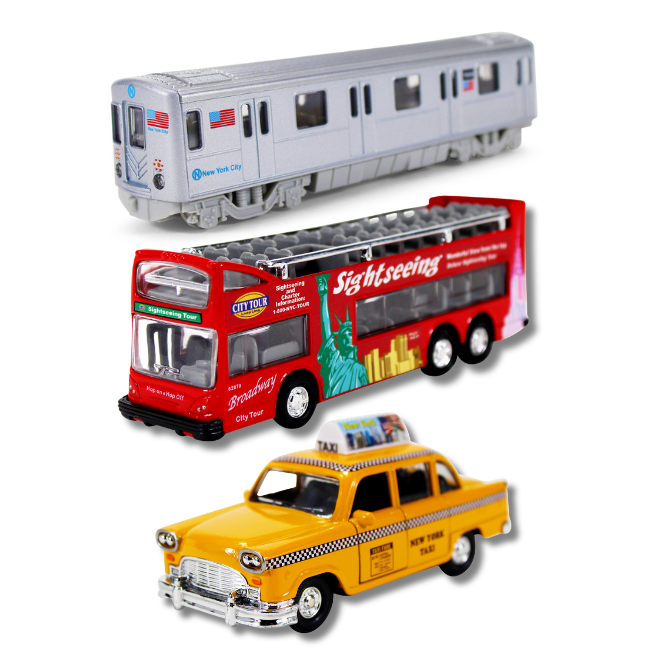 New York Gift for Kids Toy Vehicle Bundle | 3-piece New York Gift Box