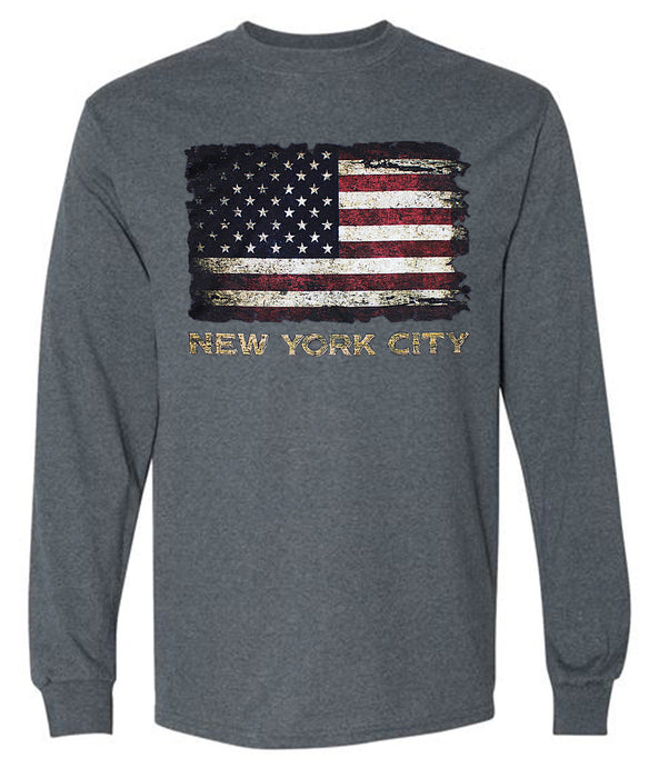 Long Sleeve Patriotic "NYC" New York T-Shirt | NYC T-Shirt (S-XL)