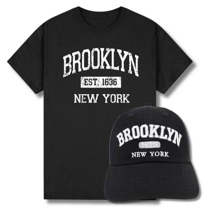 Classic EST. Brooklyn Hat and T-Shirt Combo (4 Colors)