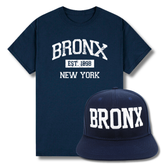 Vintage Est. 1898 BRONX Shirt & Snapback Bundle (2-Piece Set)