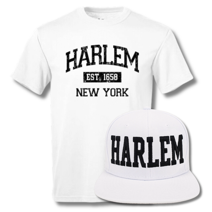 Vintage Est. 1658 HARLEM Shirt & Snapback Bundle (2-Piece Set)