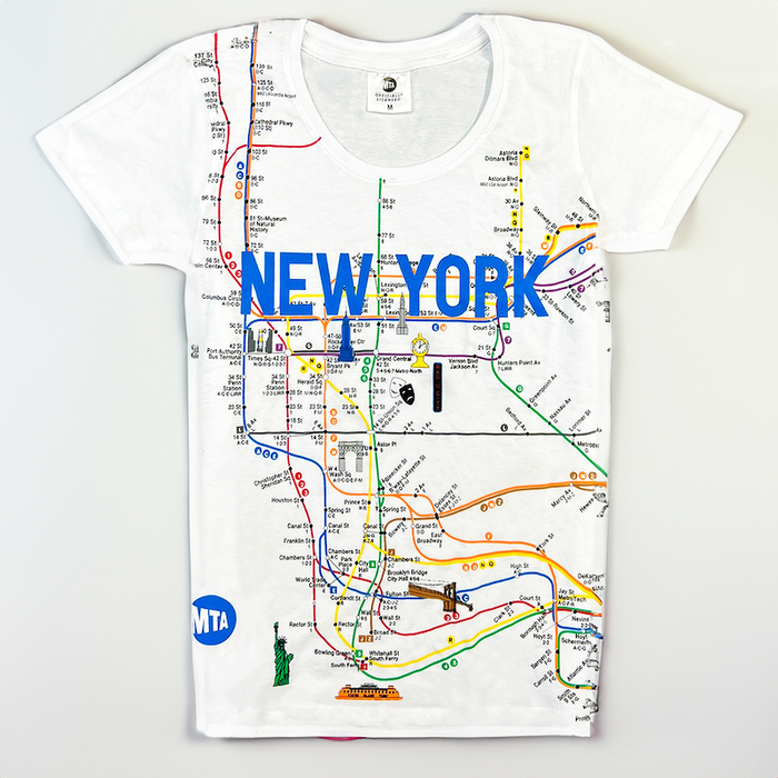 Ladies Licensed MTA T-Shirt | NYC Subway Map Shirt (2 Colors)