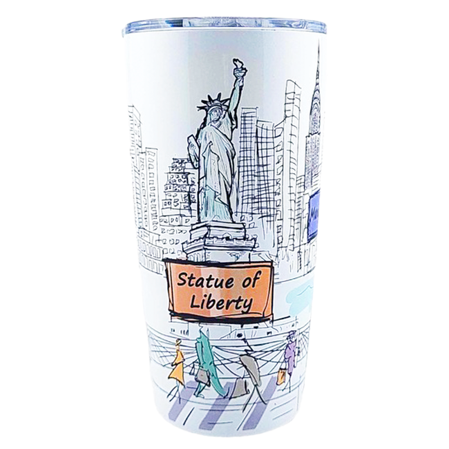 20oz. Stainless Steel Pastel New York Tumbler (3 Colors)