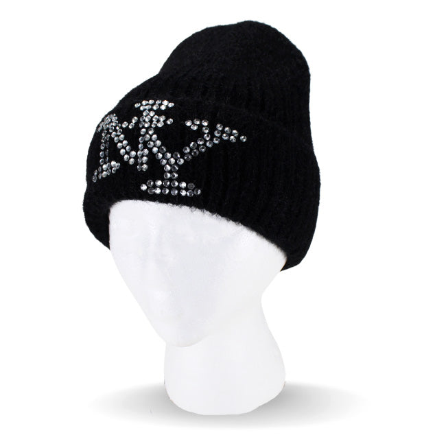 Studded Wool Knitted New York Beanie | Ladies NY Beanie (4 Colors)