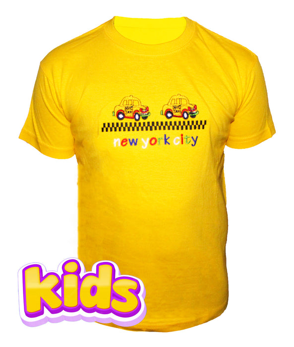 Kid's Embroidered New York City Taxi T-Shirt (2 Colors)