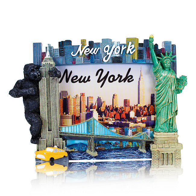 3D Full Color King Kong Liberty "NEW YORK" Sculpture NYC Picture Frame