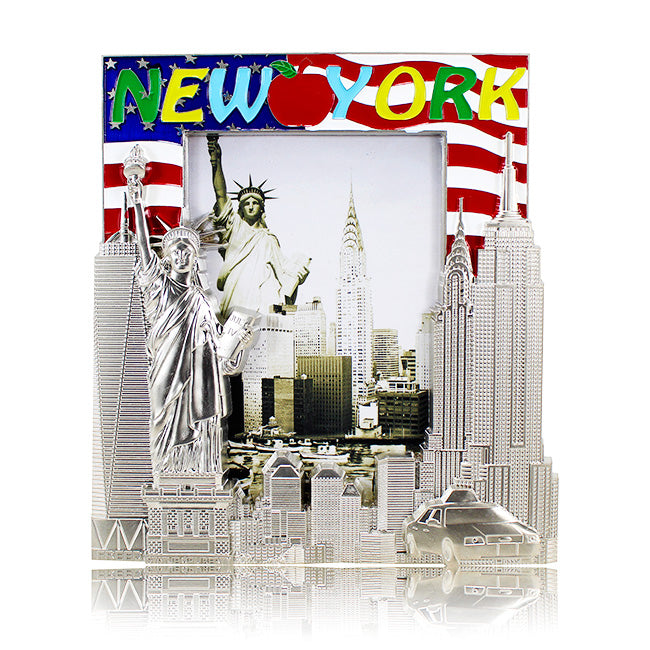 Full Metal Patriotic Mirror Finish New York Monuments Picture Frame