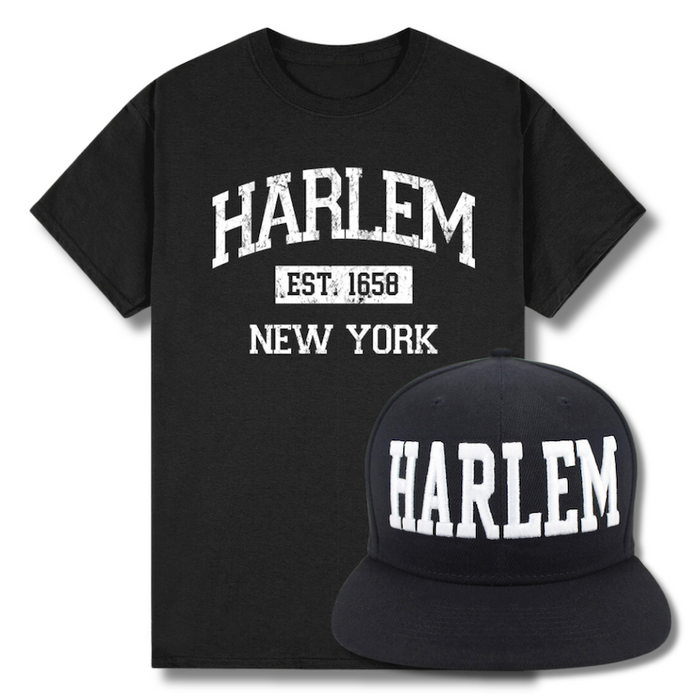 Vintage Est. 1658 HARLEM Shirt & Snapback Bundle (2-Piece Set)