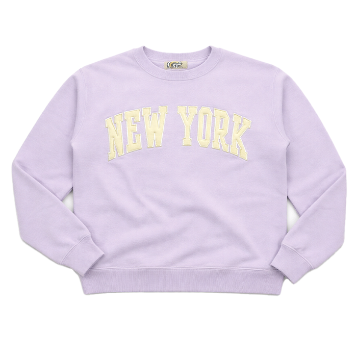 Classic New York Applique Plum Crewneck