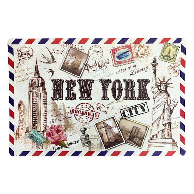 Post Card Tavel New York City Kitchen Mat (17x11in)