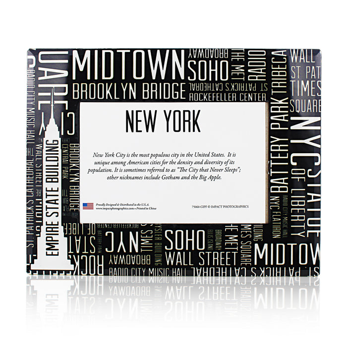 Fiberglass Staples of New York Picture Frame | New York Gift | NYC Decor