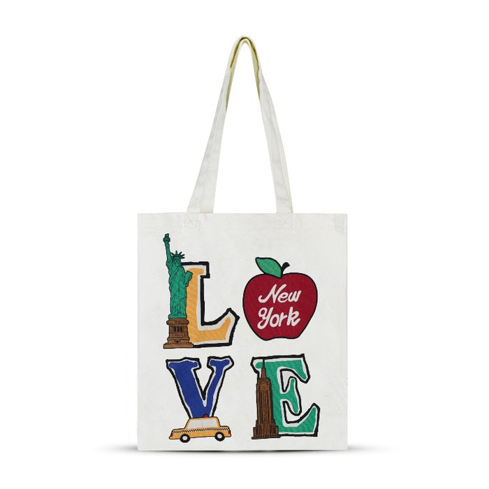 White Love New York Tote Bag | NYC Tote Bag Souvenir