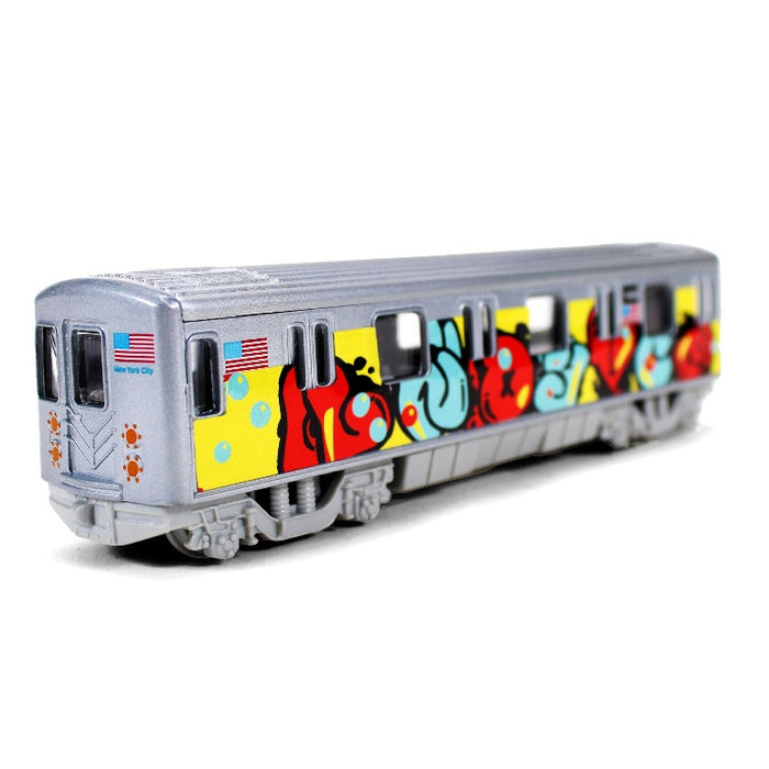 Die-Cast Urban Artwork Subway Model Train (8x2") w/ Movement