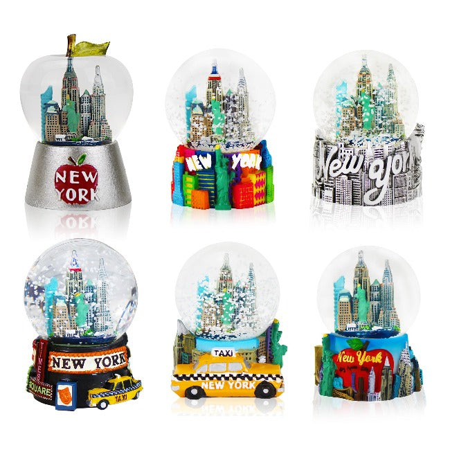 Mini New York Snow Globe Gift Box | 6-piece New York Snow Globe Set