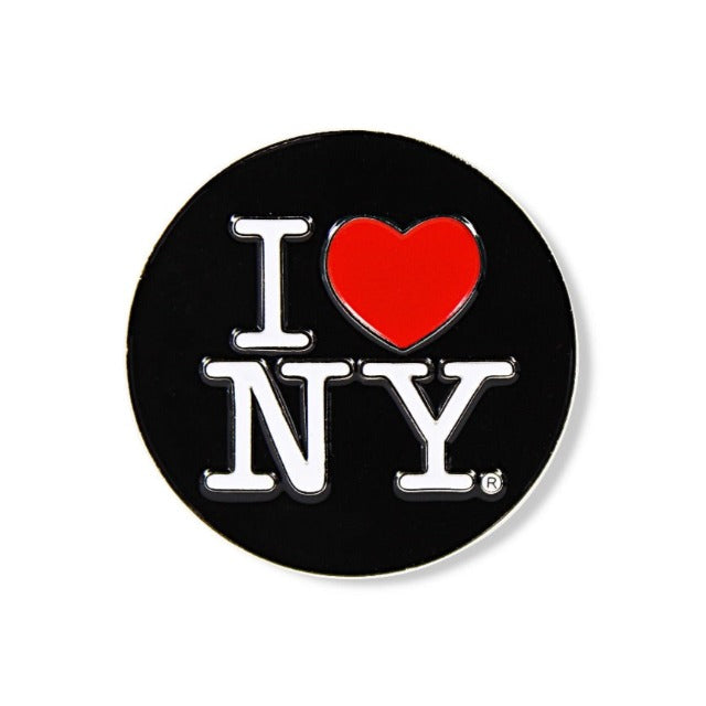 Metal Acrylic Enamel "I Love NY" Circular Fridge Magnet