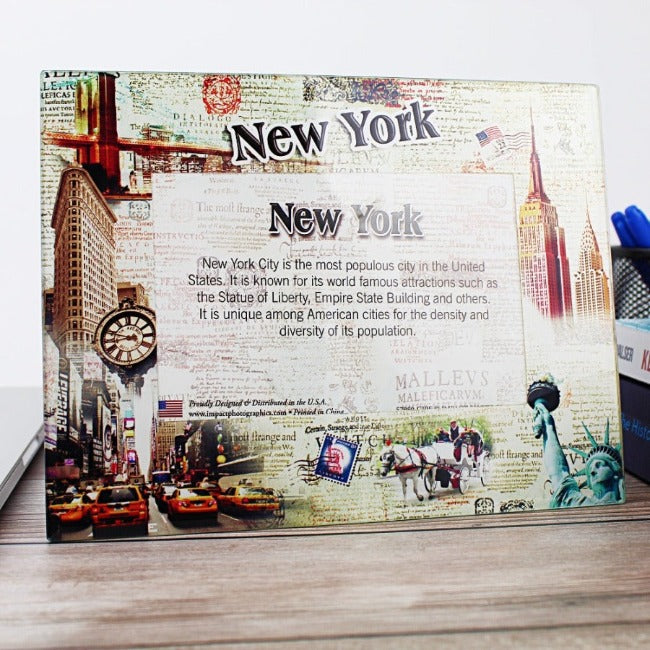 Traveler's Style "NEW YORK" Monuments NYC Picture Frame | New York City Souvenir | NYC Souvenir Travel Gift