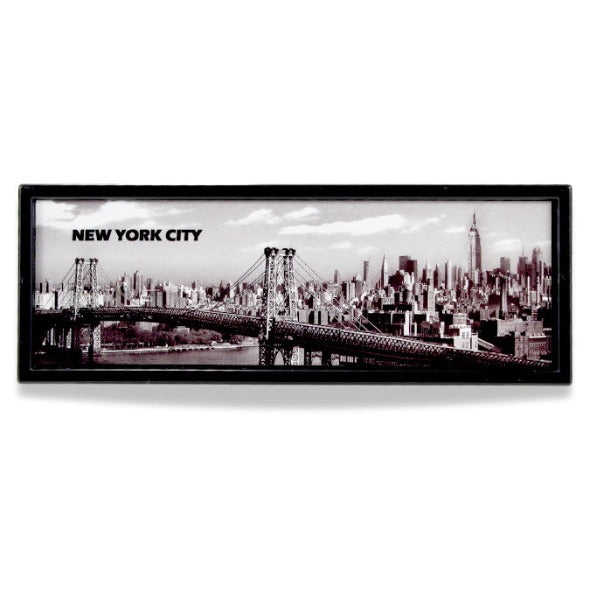 Flat Vinyl Grayscale Brooklyn Bridge Souvenir New York Magnet (5in) | NYC Magnet