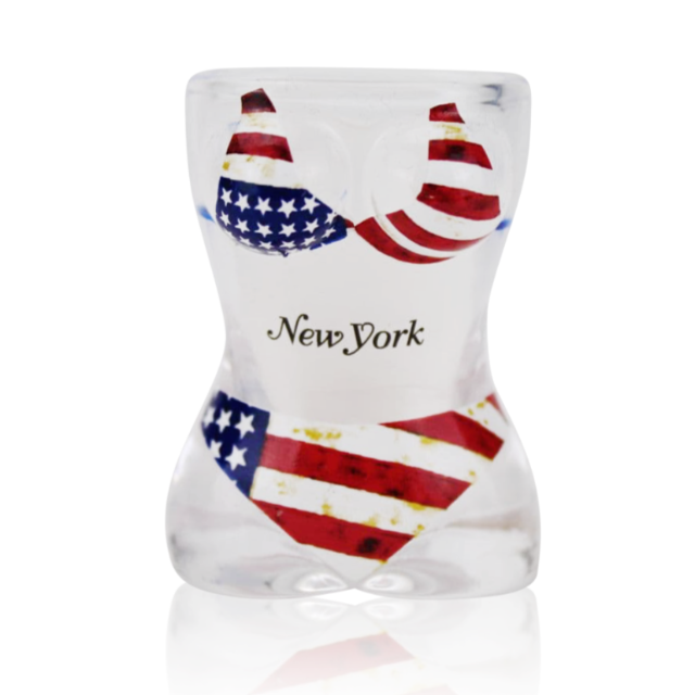 Bikini Body "New York" Patriotic USA Flag Shot Glass