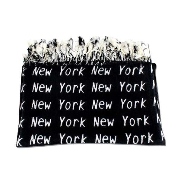 Black & White Pashmina Tassel New York Scarf | NYC Scarf