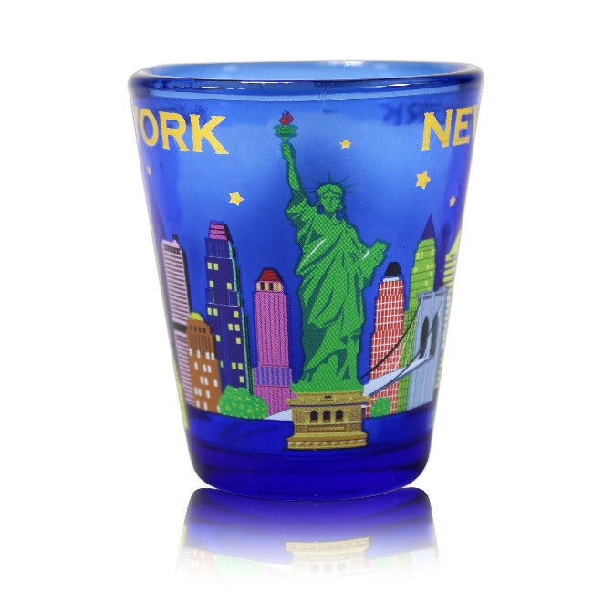 Blue Skyline Monuments New York Shot Glass | Best Gifts From New York