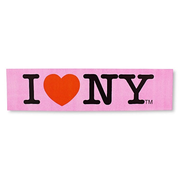 12x3in Large Bumper New York Sticker "I Love NY" Light Pink (2 colors)