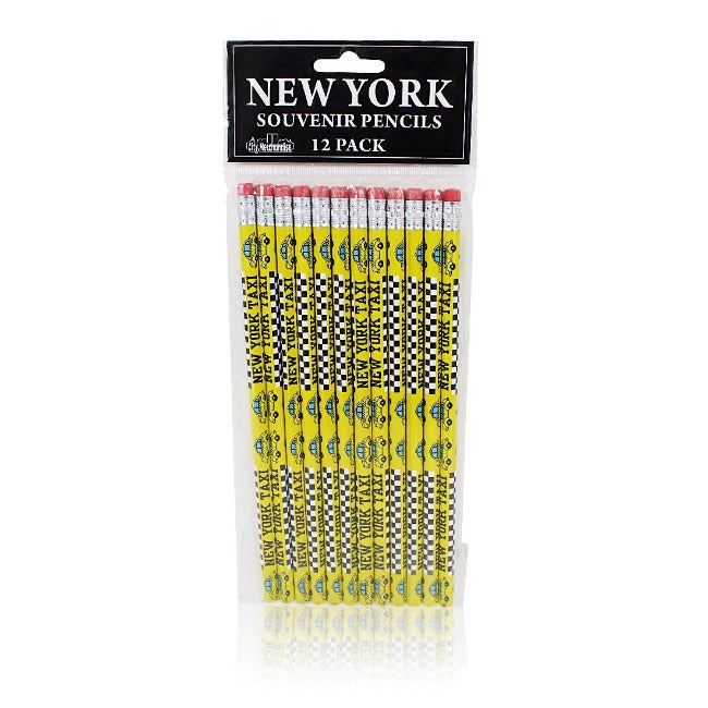 12 Pack "NEW YORK" Yellow Taxi Cab Pencils | New York City Souvenir