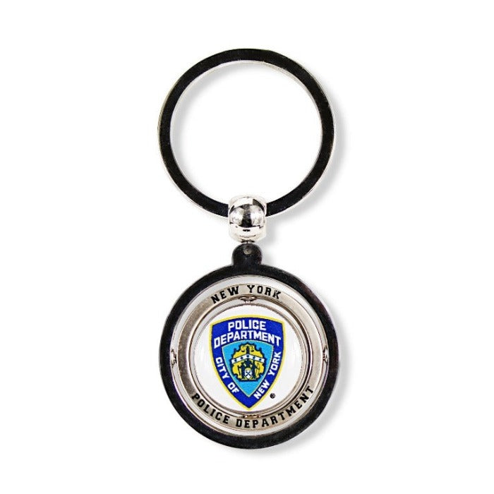 Metal 360 Degree Rotating "NYPD" Logo Keychain
