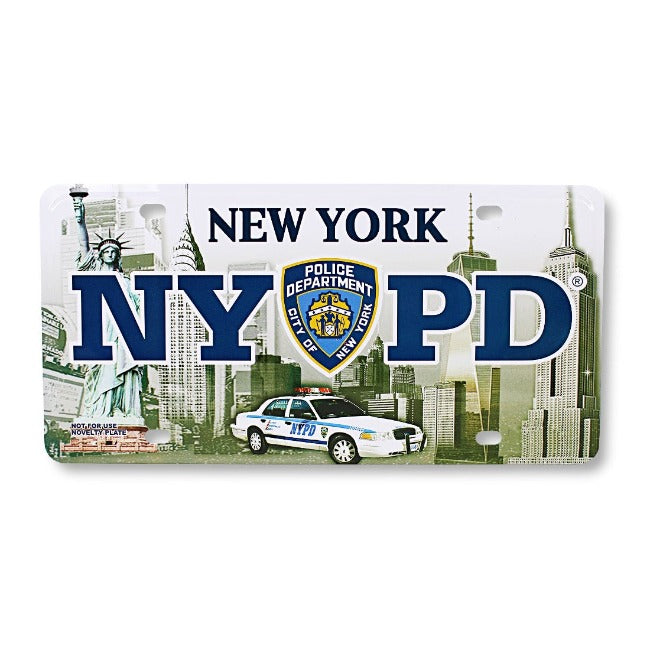 New York "NYPD" Grayscale Decorative License Plate | Collectible NYC Souvenir Plate