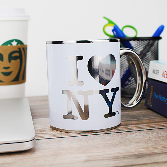 11oz. Official I Love NY Mugs w/ Reflective Mirror Finish | I Love New York Mug (Black, Pink, White)