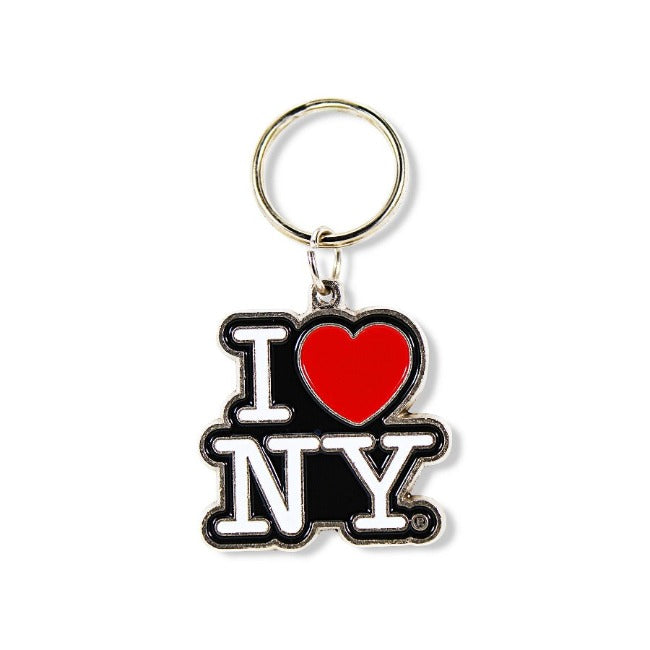 Metallic Enamel "I Love NY" Logo Keychain