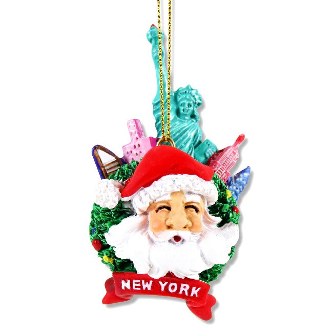 Ceramic Santa Claus New York Christmas Ornament