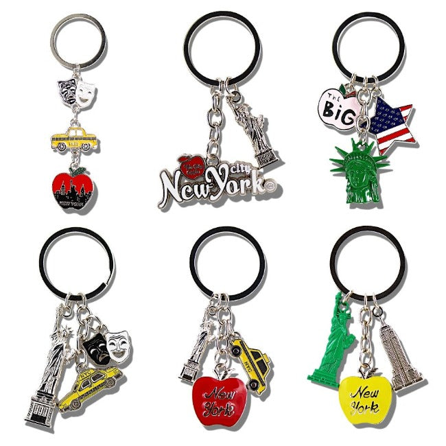 New York Charms Keychain Gift Set | New York Souvenir Keychains Gift Box