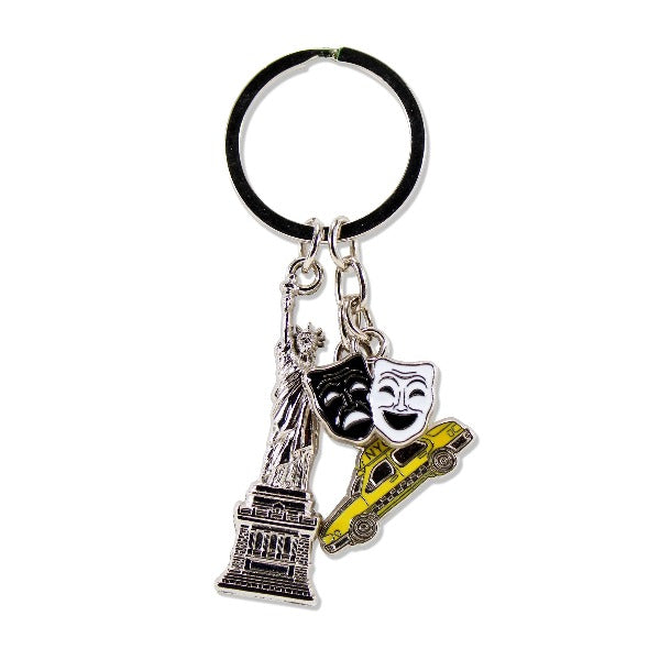 Acrylic Broadway Liberty Yellow Cab Taxi Charms Keychain | NYC Gift
