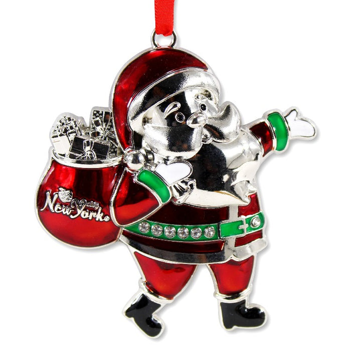 Full Metal Acrylic Santa Claus NY Christmas Ornament (2 Colors)