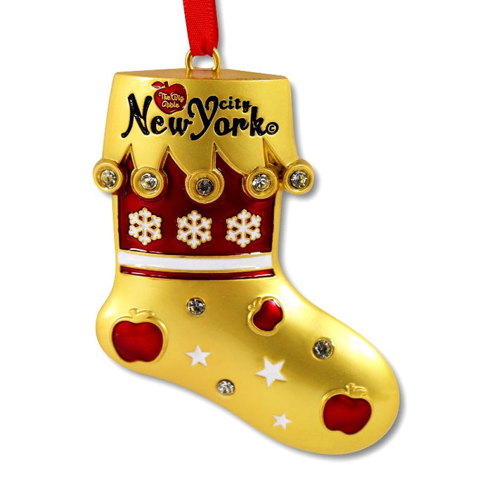 Acrylic Metal Holiday Stocking New York Ornaments (2 Colors)