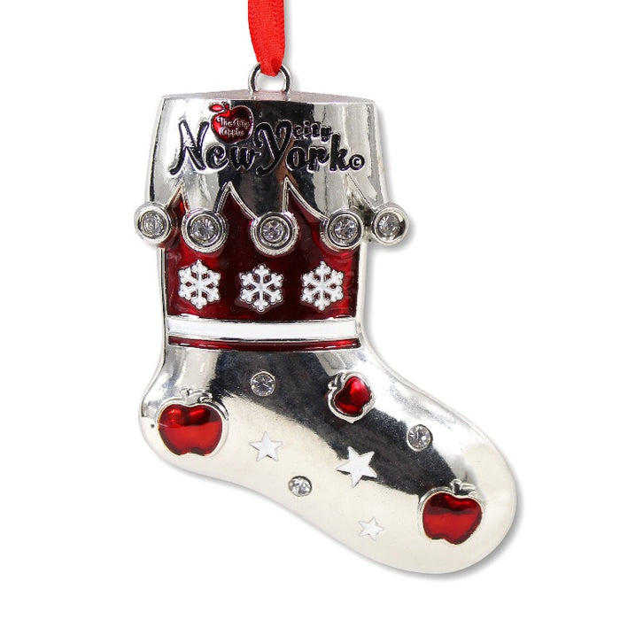 Acrylic Metal Holiday Stocking New York Ornaments (2 Colors)
