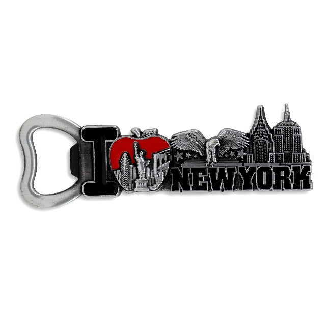 Full Metal Bottle Opener New York Magnet