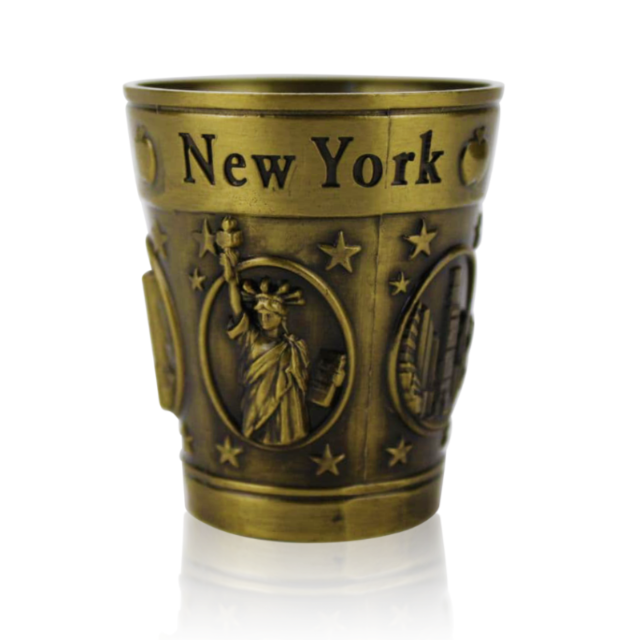 Full Metal "NEW YORK" Monuments NYC Shot Glass | New York City Souvenir | NYC Travel Gift