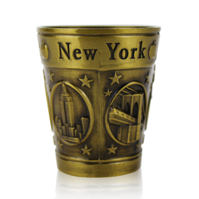 Full Metal "NEW YORK" Monuments NYC Shot Glass | New York City Souvenir | NYC Travel Gift