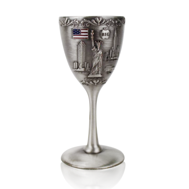 Full Metal Chalice Patriotic "NEW YORK" Liberty Skyline Tall Shot Glass | New York City Souvenir | NYC Travel Gift
