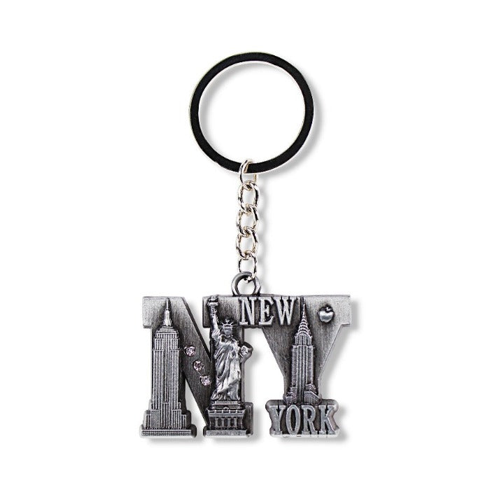 Full Metal "NY" Monuments Keychain